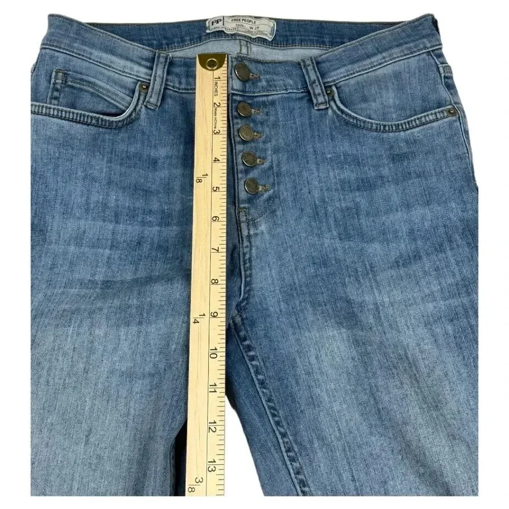 Free People Button Fly Raw Hem Jeans - Picture 7 of 10